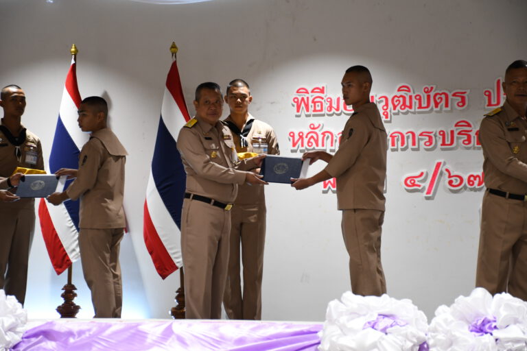 วันพุธที่ ๒๕ มิ.ย.๖๘ พิธีมอบวุฒิบัตร จากกรมพัฒนาฝีมือแรงงาน และพิธีปิดการอบรมนักเรียนพลทหาร หลักสูตรการบริการ หลักสูตรการสหโภชน์ ผลัดที่ ๔/๖๗